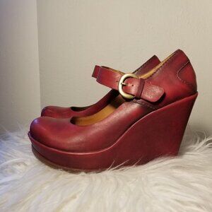 Kork-Ease "Yuli" Mary Jane Wedge heel in Red size 8.5